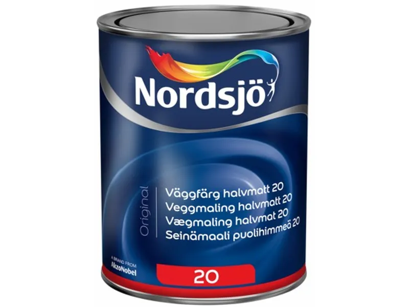Väggfärg Nordsjö original 20 bw halvmatt vit 1L