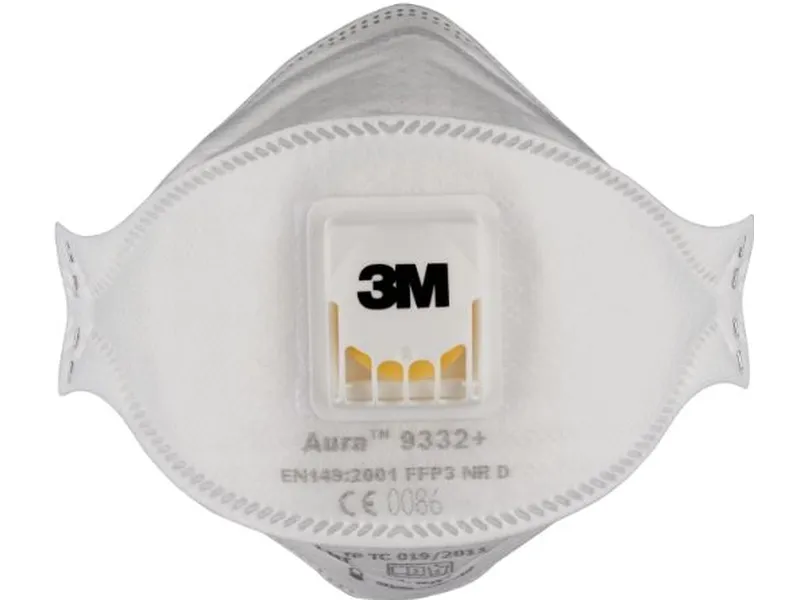 3m™ aura™ filtrerande halvmask, ffp3, med ventil, 9332+ 10st