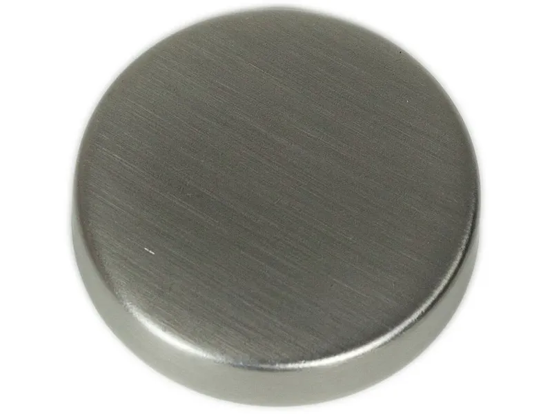 Ändknopp rund aluminium borstad diam45x10