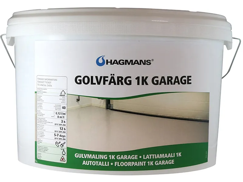 Golvfärg 1k garage ljusgrå 4L Hagmans