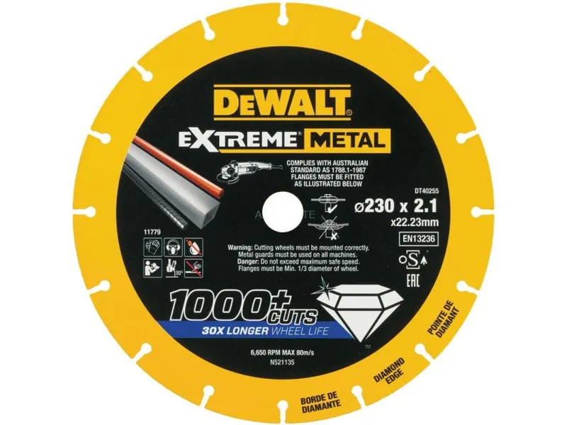 DeWalt extreme diamantkapskiva för metall dt40255 230x22.23x1,5mm